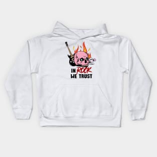 In rock we trust skull design Kids Hoodie